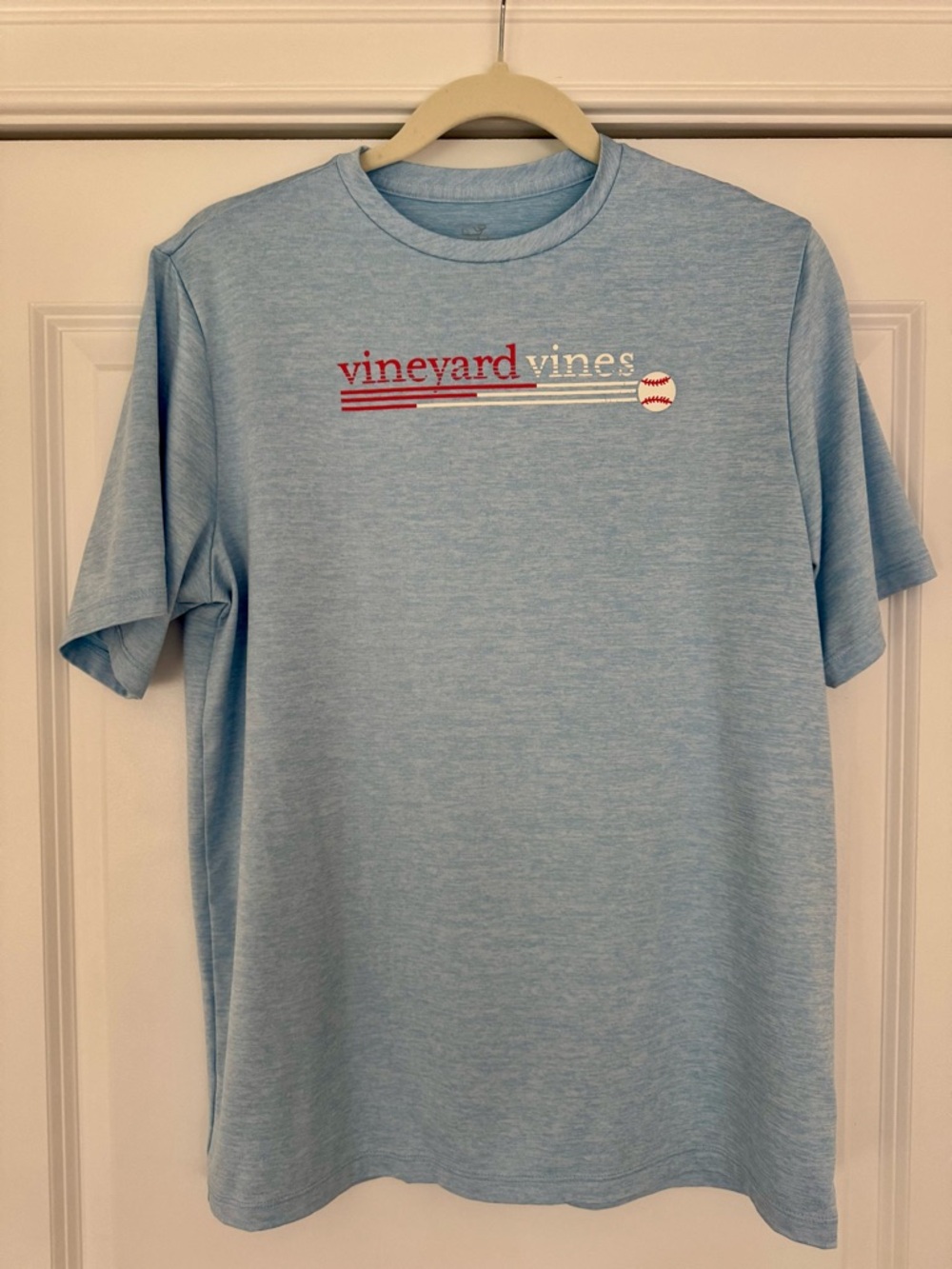Vineyard Vines Boy’s Performance Light Blue Logo Tee
